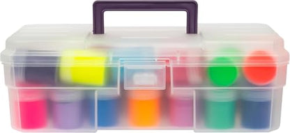 Akro-Mils 12-Inch ProBox Plastic Art Supply, Hobby or Craft Storage Toolbox, Model 09912CLPUR, (12" x 5-1/2" x 4"), Clear