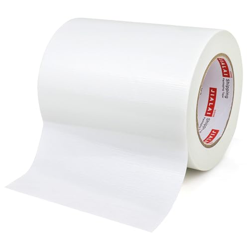 Wide Duct Tape, Industrial Grade 30Yards (90 ft) Wide 6'' Tape Duct, 9 Mil Heavy-Duty, Waterproof, Strong, Flexible, No Residue, for Crafts & Home Improvement (White, 6'' x 90ft) - color: White, size: 6'' x 90ft
