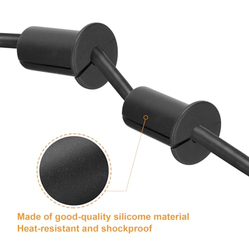 UXCELL 4Pcs Wall Grommet Kit - 3/4" Silicone Cable Bushing with 7mm Hole, Black - color: Black