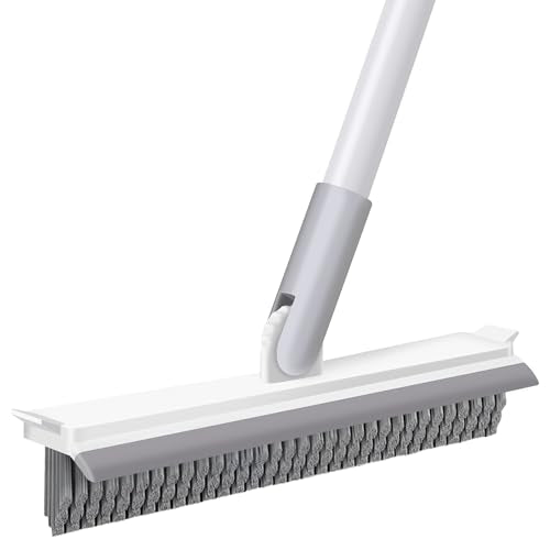 IVYROLL Grout Brush with Long Handle, Floor Cleaning Scrubber with Stiff Bristles for Tile Line, Shower, Crevice, Bathroom, Kitchen and Hard-to-Reach Corners - color: White