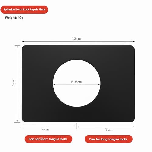 YHNNH 2PCS Matte Black Door Knob/Deadbolt Reinforcement Plate, Door Lock Fixing Plate Doors Handle Fixing Cover Filler Repair Backplate Doors Handle Hole Reinforcer Kit