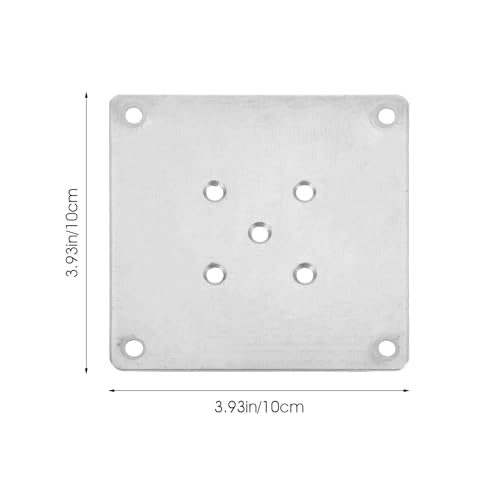 UKCOCO 8pcs Table Leg Bracket 5-Hole Flat Furniture Leg Mounting Plate, Zinc Plating, Silver, 3.93x3.93x0.07inch, for Sofa, Table, Chair, Easy Installation