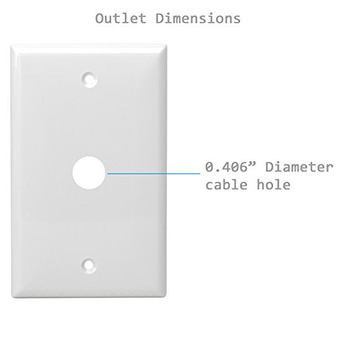 ENERLITES 1 Gang 0.406 Inch Hole Telephone/Cable Wall Cover, Fade Resistant Unbreakable Polycarbonate with Smooth Surface, 8661-W White - size: 1 Pack, style: Wall Plate