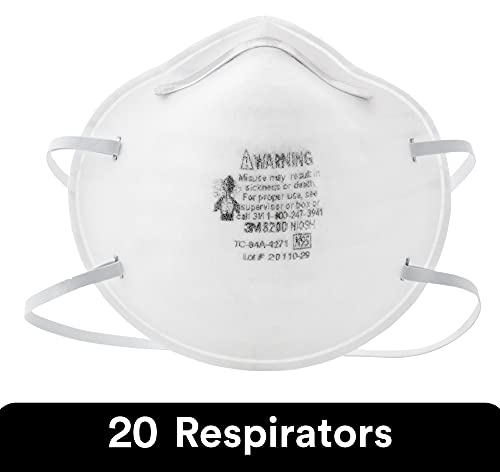 3M 8200 N95 Disposable Particulate Respirator, Pack of 20, NIOSH APPROVED - size: 1 Count (Pack of 20)