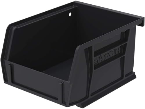 Akro-Mils 30210 AkroBins Plastic Storage Bins, Space-Saving Stackable Bins for Garage, Pantry, Craft Organization, 5" x 4" x 3", Black, 24-Pack - color: Black
