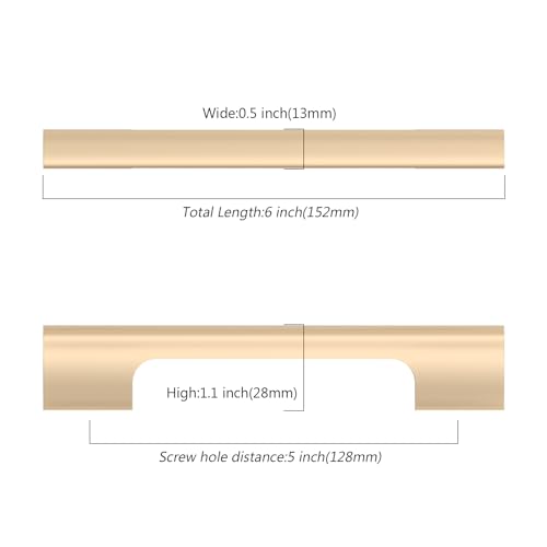 Asidrama 10 Pack 5 Inch(128mm) Champagne Copper Kitchen Cabinet Handles, Cabinet Pulls Kitchen Cabinet Hardware for Cupboard Drawer Pulls - color: Champagne Copper, size: 5" Hole Center(128mm), style: 10 Pack