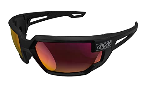 Mechanix Wear: Vision Type-X Safety Glasses with Advanced Anti Fog, Scratch Resistant, Black Frame, Protective Eyewear, Lightweight Glasses, Ventilated Temples, For Outdoor Use (Fire Mirror Lens) - color: Fire Mirror Lens, style: 1 Pair