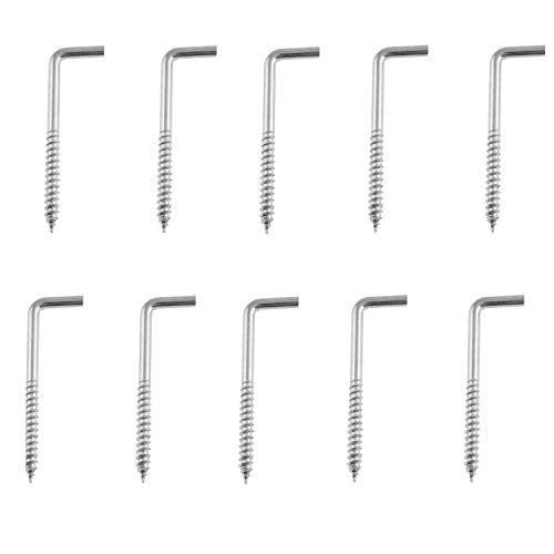 DTTRA 10PCS 70X22mm Silver Carbon Steel Metal Right Angle 7-Shaped Self-Tapping L-Shaped Hook