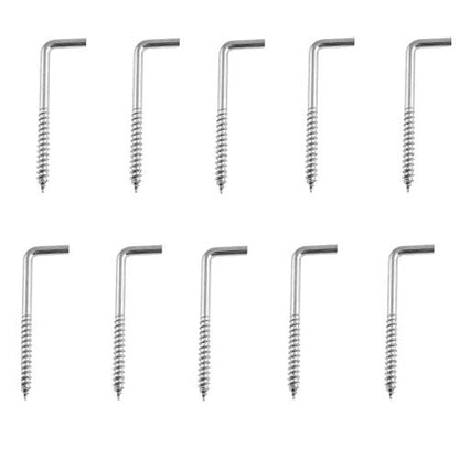 DTTRA 10PCS 70X22mm Silver Carbon Steel Metal Right Angle 7-Shaped Self-Tapping L-Shaped Hook