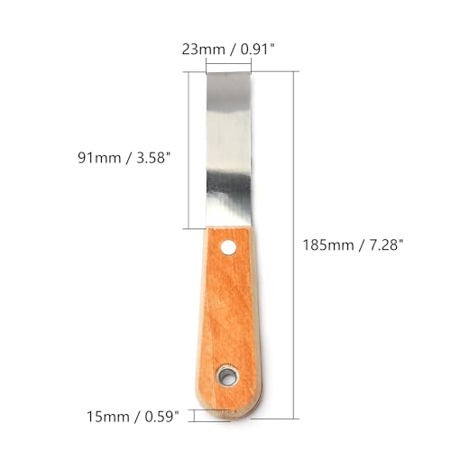Utoolmart Putty Scraper 1" Cr-V Steel Stiff Putty Knives with Wooden Handle for Taping Paint Wall Floor Tile 2Pcs - size: 1 inch