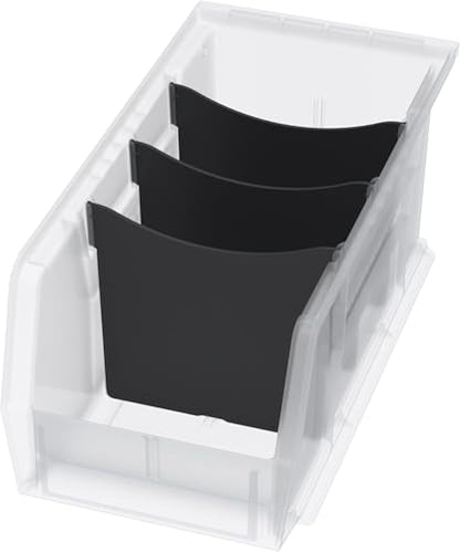 Akro-Mils 30230 AkroBins Plastic Storage Bins, Space-Saving Stackable Bins for Garage, Pantry, Craft Organization, 11" x 5" x 5", Clear, 12-Pack - color: Clear