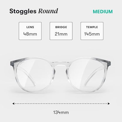 Stoggles Round Z87.1 Certified Polycarbonate Safety Glasses, Scratch & Shatter-Proof, Blue-Light & UV Blocking Lens, Top & Side Shields, Anti-Fog Dip Coated, Durable, Protective & Stylish Eyewear - color: Clr-3pk