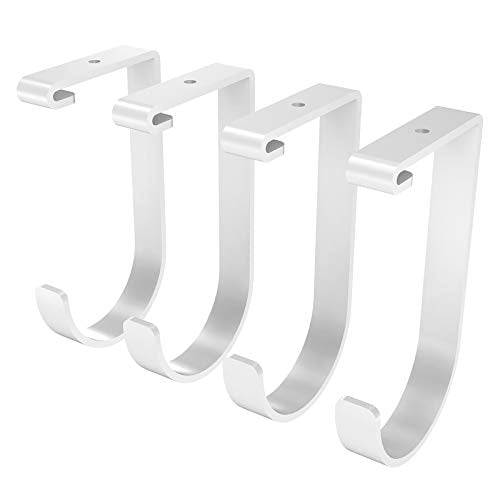 FLEXIMOUNTS 4 Pack Add On Storage Flat Hook Accessory for Garage Ceiling Rack and Wall Shelving, Max Weight Capacity up to 50lbs, White - color: White