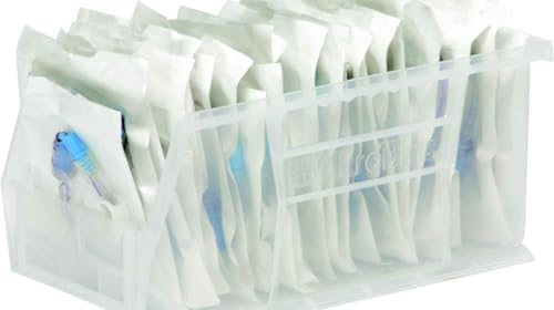 Akro-Mils 30230 AkroBins Plastic Storage Bins, Space-Saving Stackable Bins for Garage, Pantry, Craft Organization, 11" x 5" x 5", Clear, 12-Pack - color: Clear