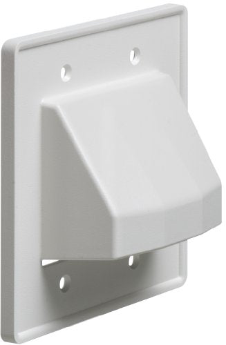 Arlington CE2-1 Recessed Low Voltage Cable Plate, 2-Gang, White, 1-Pack - color: White, size: 2-gang; 1-pack