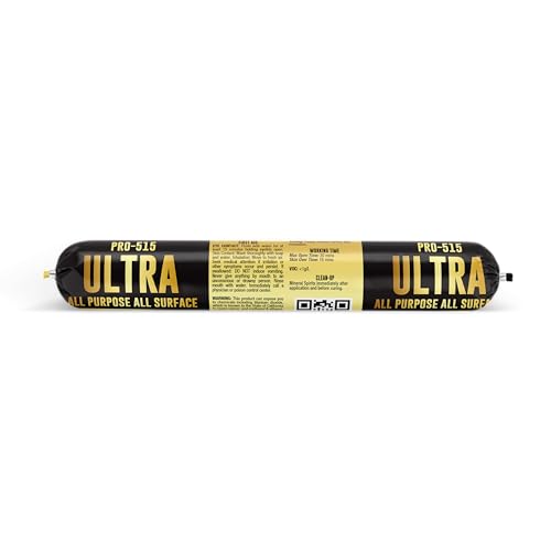 ROMAN PRO-515 Ultra All-Purpose, All Surface MS Polymer Construction Silicone Adhesive, Bonds Rigid Panels, Steel, Wood, Glass, Concrete, and More, 20.2 Fl. Oz. Sausage Pack
