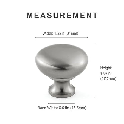 HESTIA HARDWARE 10 Pack 1-1/4 inch Diameter Satin Nickel Round Zinc Cabinet Knobs for Kitchen Bathroom Closet Dresser Cabinets Cupboard (Z1.10.S) - color: Satin Nickel