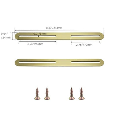 MY MIRONEY 4 PCS Flat Mending Plate Support with Slots Repair Fixing Bracket Connector Straight Braces(Gold)