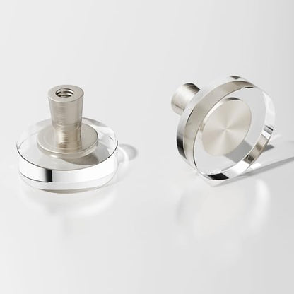 Crystal Kitchen Cabinet 8 Knobs Clear 1 1/5 Inch Dresser Knob Cabinets Handles Pulls, Glass Closet Drawer Drawers Square Hardware,Satin Brass Round Bathroom Bedroom Pull Morden Knobs Brushed Nickel - color: Nickel-8 pack, size: Round