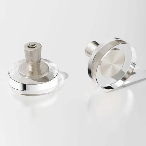 Crystal Kitchen Cabinet 8 Knobs Clear 1 1/5 Inch Dresser Knob Cabinets Handles Pulls, Glass Closet Drawer Drawers Square Hardware,Satin Brass Round Bathroom Bedroom Pull Morden Knobs Brushed Nickel - color: Nickel-8 pack, size: Round
