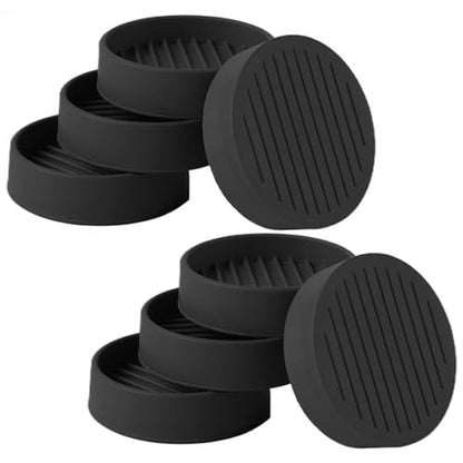 2x2 Round Rubber Furniture Caster Cups, Anti-Sliding Furniture Pads Bed Stopper Floor Protectors with Grip - Protect Any Flooring - size: 8 Pcs Black