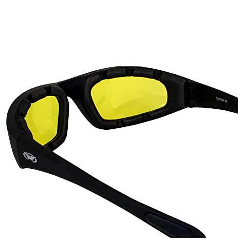 Global Vision Eyewear Kickback Sunglasses with EVA Foam - color: Yellow Lens
