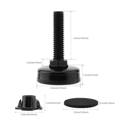 8 Packs Heavy Duty Adjustable Leveling Feet, Furniture Levelers, T-Nut Kit 3/8”-16 Thread, Furniture Leg Levelers for Table Chair Sofa Desk Cabinet,Supports 2640LBs