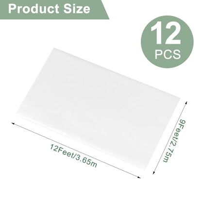 12pcs 9x12ft Plastic Drop Cloths - Disposable Painter's Sheeting & Tarps for Painting, Waterproof Furniture/Couch/Floor Protection - size: 12pack