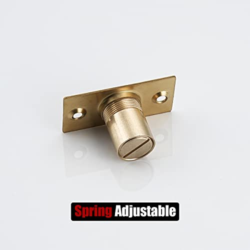 JQK Closet Ball Catch Door Hardware, Stainless Steel Catch Adjustable with Strike Plate, Gold Finish 2 Pack, HBC100-BG-P2 - color: Gold, size: 2 Pack