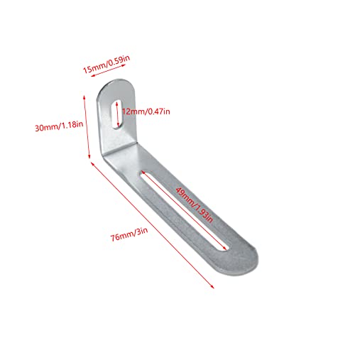 KUMGROT 10pcs L Shape Corner Brace Adjustable Corner Bracket with Slot Heavy Duty Shelf Bracket for Case Furniture 76×30×15mm/3×1.18×0.59in Silver - size: 76mm-Silver, style: L-shaped Brackets