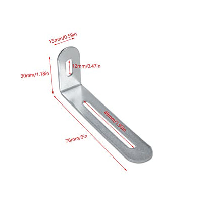 KUMGROT 10pcs L Shape Corner Brace Adjustable Corner Bracket with Slot Heavy Duty Shelf Bracket for Case Furniture 76×30×15mm/3×1.18×0.59in Silver - size: 76mm-Silver, style: L-shaped Brackets