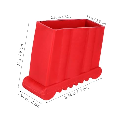 Veemoon 2pcs Non-Slip Rubber Ladder Foot Covers Ladder Boots Cushion Stable Ladder Bumpers Safety Extension Ladder Feet Pads Attic Ladder Mitts, Red (3.54x3.26x1.57 Inch)