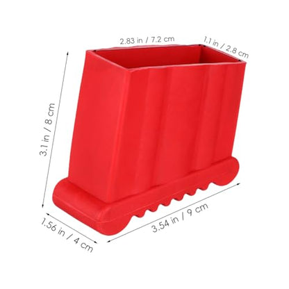 Veemoon 2pcs Non-Slip Rubber Ladder Foot Covers Ladder Boots Cushion Stable Ladder Bumpers Safety Extension Ladder Feet Pads Attic Ladder Mitts, Red (3.54x3.26x1.57 Inch)