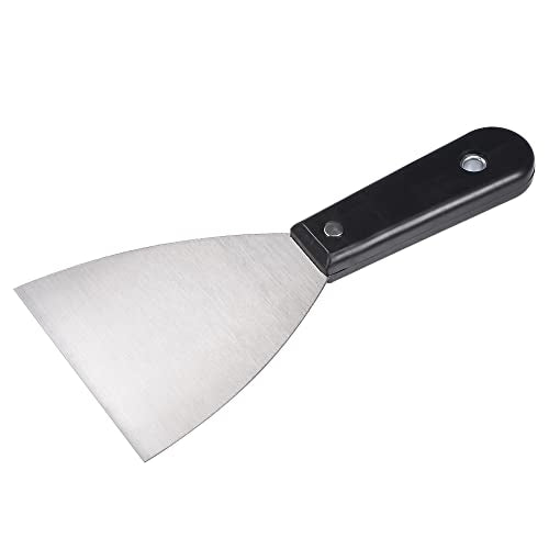 uxcell Putty Scraper 4" Spatula Drywall Repair Spreader Stainless Steel Blade Black Handle 4Pcs