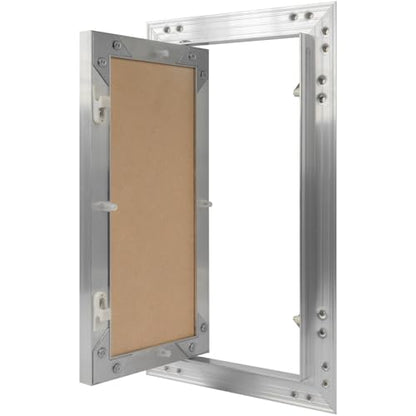 6" x 12" Waterproof Drywall Access Panel, Tileable and Paintable Ceiling and Wall Access Panel for Drywall, Wire Cover for Wall Covering Panels, Push to Open, Flush-Mount Wall Hole Cover - size: 6x12 Inch