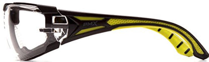 Pyramex Endeavor Plus Safety Glass Black/Gray Frame With Foam Padding Clear H2MAX Anti-fog Lens - color: Clear H2max Anti-fog Lens/ Black-green Frame, style: Foam Padded