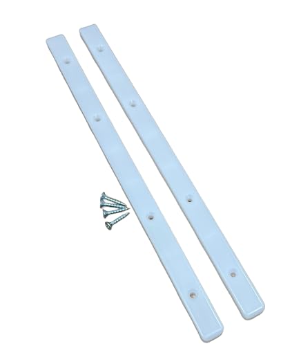 Replacement Guide Rails White for Grooved Drawers/Compatible for Some IKEA/and Older Dressers and Nightstands 11.25” L x 5/8”W x 5/16”Thick / 2 Rails and Fasteners by E.H.C.