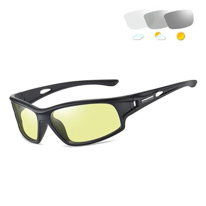 YIMI Polarized Photochromic Driving z87 Sunglasses For Men Women Day and Night safety glasses - color: Photochromic/Yellow Lens