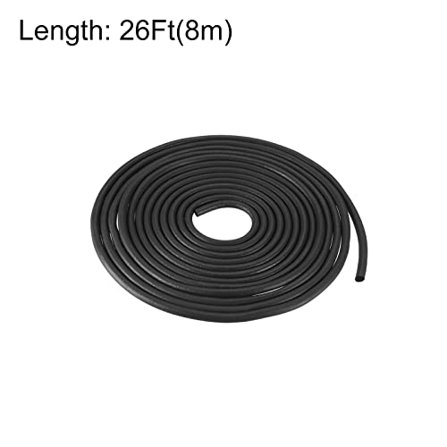 uxcell Foam Rubber Weather Seal Strip, 4mm(5/32") Diameter 8 Meters (26.25Ft) Long Round EPDM Rubber for DIY Gasket, Warehouse, Pads, Foam Tubing, Crafts - size: 4mmx8m