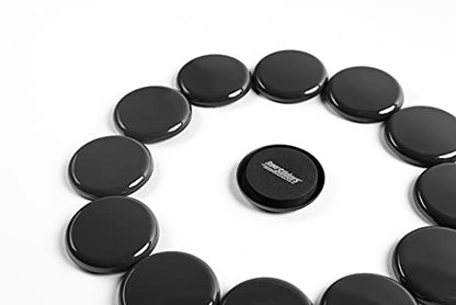 Super Sliders 2-1/2" Round Reusable Furniture Sliders for Carpet, Anti-Slip Protective Furniture Moving Pads for Beds, Sofas, Dressers, Set of 8, Black