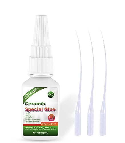 30g Ceramic Glue, Instant Ceramic Super Glue for Porcelain and Pottery Repair, Fast Drying | Heat Resistant | Waterproof Strong Adhesive for Bonding Ceramic, Dishes, Tiles, DIY Crafts - size: 30g*1, style: Ceramic Glue