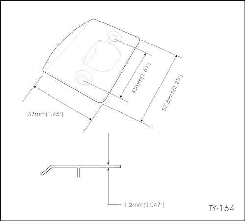 QCAA Solid Brass Latch Strike Plate L 2-1/4" x W 1-7/16", Screw Hole CTC 1-5/8", Matte Black, Made in Taiwan, 4 Pack - color: Matte Black, size: 4 Pack