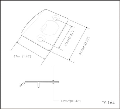 QCAA Solid Brass Latch Strike Plate L 2-1/4" x W 1-7/16", Screw Hole CTC 1-5/8", Satin Nickel, Made in Taiwan, 2 Pack - color: Satin Nickel, size: 2 Pack
