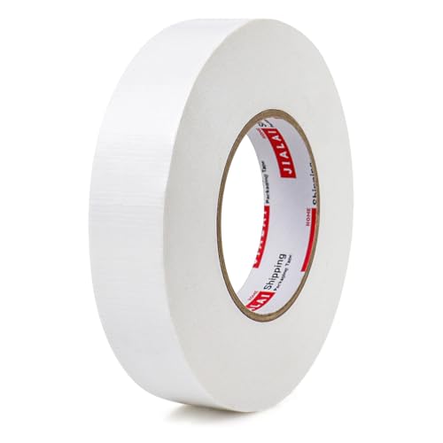 JIALAI HOME Industrial Grade White Duct Tape, 1 inch x 60 yds, HeavyDuty, Flexible, No Residue, All-Weather Waterproof Tape, UV Resistant for Crafts & Home Improvement - color: White