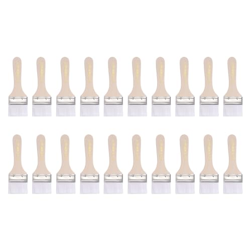 HARFINGTON 20pcs Paint Brushes 2" Paint Brush Nylon Flat Wall Paint Brush Soft Bristle with Wood Handle for Painting DIY Latex Paints Furniture Cabinets Fences, White - color: White, size: 2 inch
