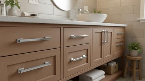 Alzassbg 10 Pack Polished Chrome Cabinet Pulls, 3-3/4 Inch(96mm) Hole Centers Kitchen Cabinet Handles for Cabinets and Drawers AL3061CP - color: Polished Chrome, size: 3-3/4" Hole Center