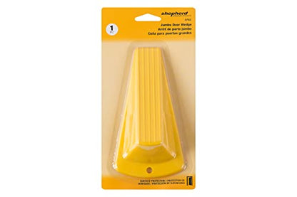 Shepherd Jumbo Rubber Door Wedge Stopper 3.5", Heavy Duty Non-Slip Door Stop for Home, Office & Industrial Use, Yellow - color: Yellow