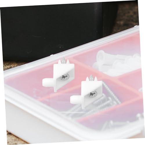 Cabinet Bottom Bracket Repairing Kit Plastic Furniture Fastener Drawer Bottom Support with Screws
