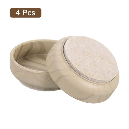 uxcell Non-Slip Furniture Pads, 4Pcs 60mm - Felt Furniture Foot Cups, Round Furniture Leg Protectors Cups Sliders for Hardwood Floors (Light Wood Grain) - color: Light Wood Grain