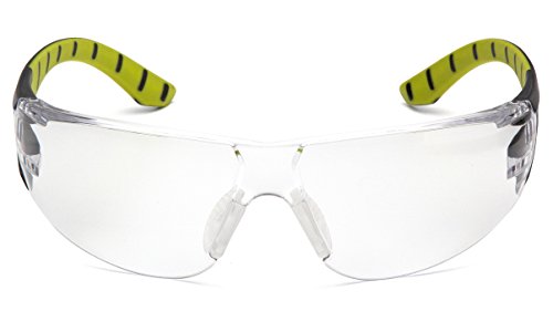 Pyramex Endeavor Plus Safety Glass Black/Gray Frame With Foam Padding Clear H2MAX Anti-fog Lens - color: Clear H2x Anti-fog Lens/ Black-green Frame, style: Standard